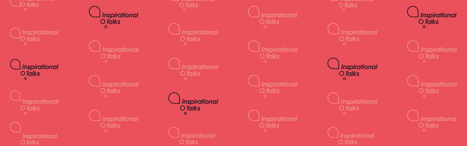 Inspirational Talks logo over en rødlig baggrund