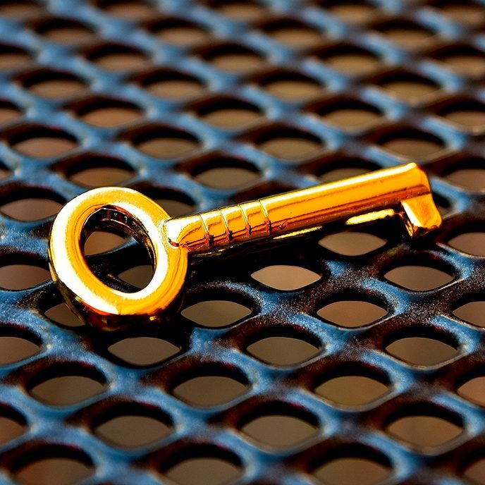 nøgle i guld