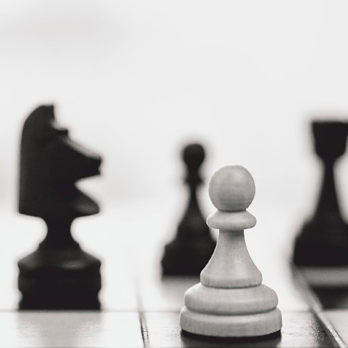 sort hvid billede af skak spil