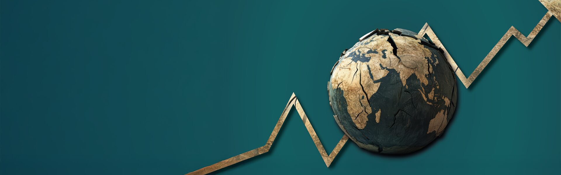 Billede af verden med en vækstgraf bagved